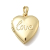 Valentine's Day Brass Heart Locket Pendants KK-D431-035G-G-1