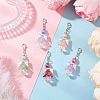 Flower Angel Acrylic & Glass Pendants Decorations HJEW-JM03604-1