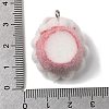 Christmas Flocky Opaque Resin Pendants RESI-F062-04E-3