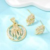 Brass Micro Pave Cubic Zirconia Pendant & Stud Earrings Sets for Women SJEW-F227-01L-G-1