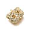 Brass Micro Pave Cubic Zirconia Letter Links KK-I717-04B-2