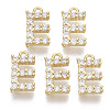 Brass Micro Pave Cubic Zirconia Charms KK-T060-05-E-G-NF-1