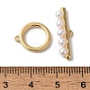 Brass with ABS Imitation Pearl Toggle Clasps KK-N254-89G-4
