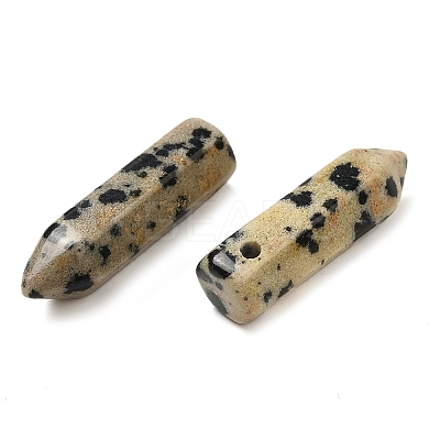 Natural Dalmatian Jasper Pointed Pendants G-C158-05B-1