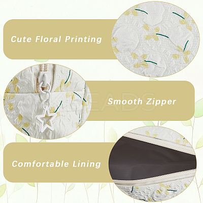 2Pcs 2 Styles Portable Travel Polyester Cosmetic Zipper Storage Clutch Bags ABAG-CY0001-01D-1