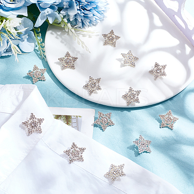 40Pcs Alloy Rhinestone Shank Buttons BUTT-MA0001-02-1