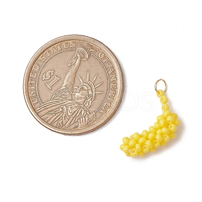 Glass Seed Beaded Banana Pendants PALLOY-MZ00464-1