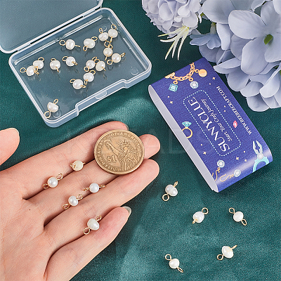 30Pcs Natural Cultured Freshwater Pearl Connector Charms PALLOY-SC00005-1