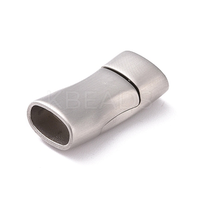 Tarnish Resistant Rectangle 304 Stainless Steel Matte Magnetic Clasps with Glue-in Ends STAS-O035-11-1