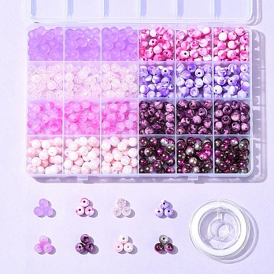 DIY Round Acrylic Beads Bracelets Jewelry Making Kits DIY-FS0007-40-1