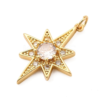 Brass Micro Pave Cubic Zirconia Pendants KK-K302-09G-1