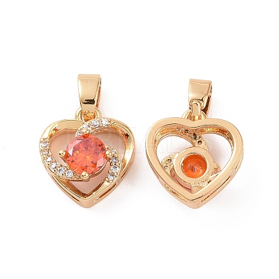 Real 18K Gold Plated Brass Micro Pave Cubic Zirconia Pendants KK-E068-VC450-1