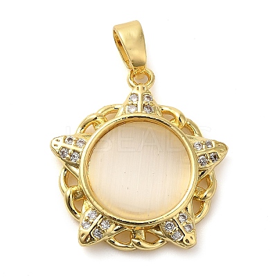 Brass Micro Pave Cubic Pendants KK-M099-07G-1