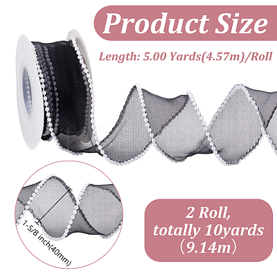 5 Yards Acrylic Fibers Wrinkle Ribbon OCOR-WH0070-210A-1