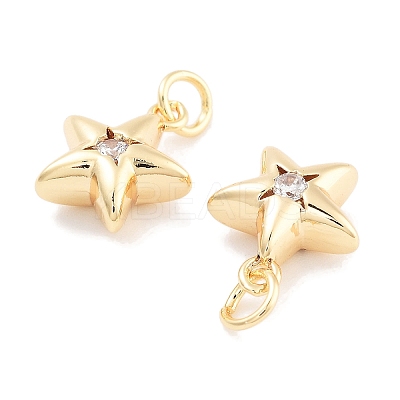 Brass with Cubic Zirconia Pendants KK-P271-38B-01G-1