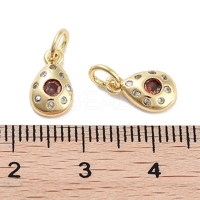 Brass Micro Pave Cubic Zirconia Charms KK-C051-02G-03-1