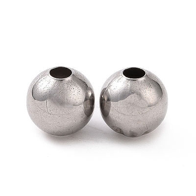Non-Tarnish 304 Stainless Steel Round Beads STAS-F285-01P-1