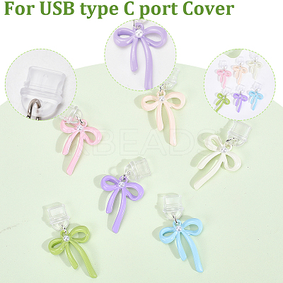6Pcs 6 Colors Silicone Mobile Dustproof Plugs FIND-CN0002-02-1