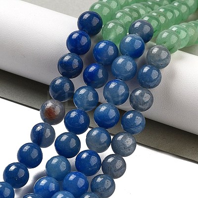Natural Yellow/Green/Blue/Red Aventurine Beads Strands G-B095-A03-02-1