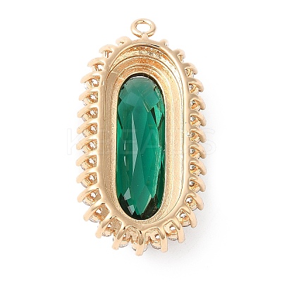 Brass with K9 Glass & Rhinestone Pendants KK-Q770-06G-1