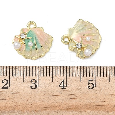 Alloy Enamel & Plastic Pearl & Crystal Rhinestone Pendants ENAM-G232-03G-1