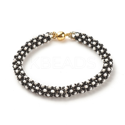 Glass Seed Crochet Beaded Bracelet BJEW-JB08083-1