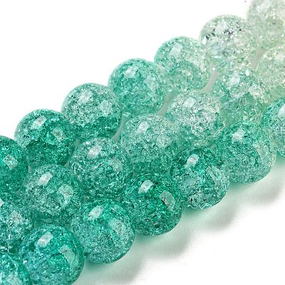 Spray Painted Crackle Glass Beads Strands DGLA-C002-10mm-10-1