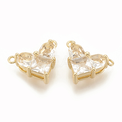 Brass Cubic Zirconia Charms KK-S340-12G-07-1