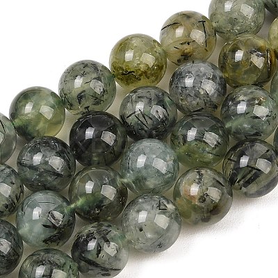 Natural Prehnite Beads Strands G-P322-48-8mm-1