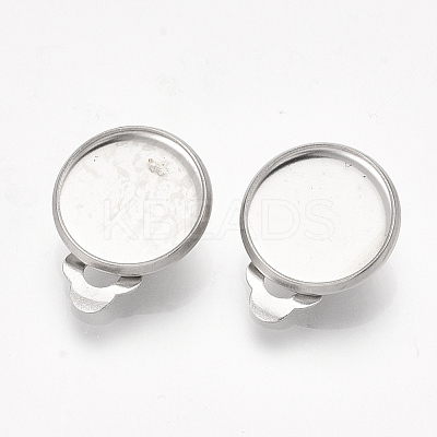 Non-Tarnish 304 Stainless Steel Clip-on Earring Findings STAS-S079-81D-1