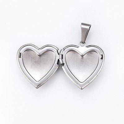 Tarnish Resistant 304 Stainless Steel Locket Pendants STAS-O103-40P-1