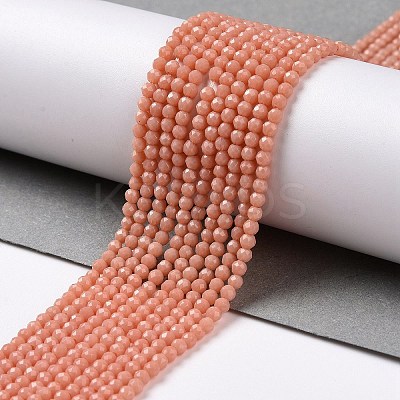 Glass Imitation Jade Beads Strands GLAA-H021-02-02-1