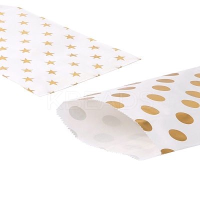 100Pcs 4 Patterns Eco-Friendly Kraft Paper Bags CARB-LS0001-02C-1