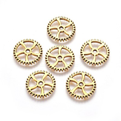 Tibetan Style Alloy Gear Pendants TIBEP-S283-AG-LF-1