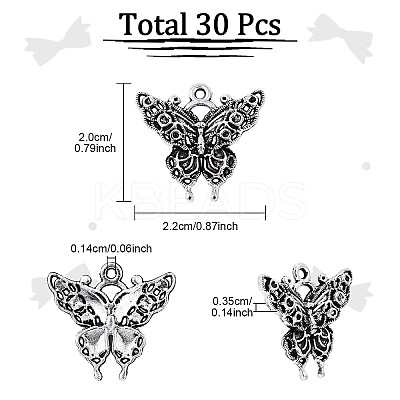 30Pcs Tibetan Style Alloy Pendants FIND-YW0008-12-1