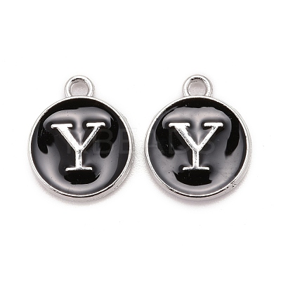 Platinum Plated Alloy Charms X-ENAM-S118-02Y-P-1