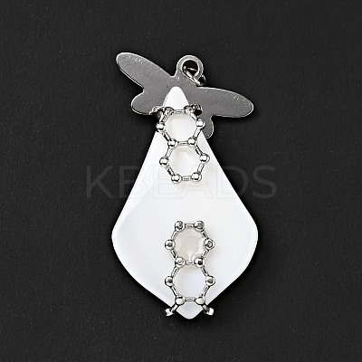 Natural White Shell Pendants SSHEL-C010-03P-1
