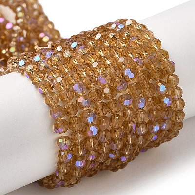 Electroplate Transparent Glass Beads Strands EGLA-A035-T4mm-L17-1