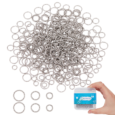 360Pcs 3 Styles 304 Stainless Steel Twisted Open Jump Rings for Chainmaille Weaves STAS-DC0011-98-1