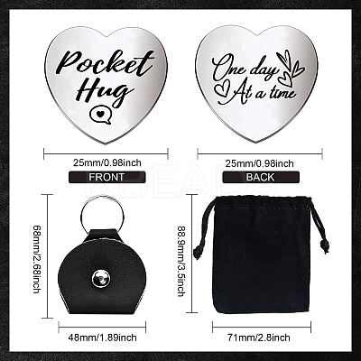 Heart Double-Sided Engraved Stainless Steel Commemorative Decision Maker Coin Set AJEW-GL0002-02D-1