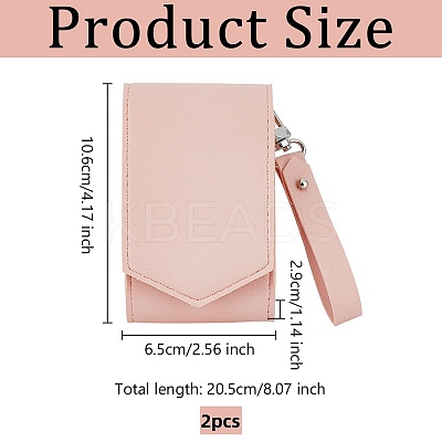 PU Leather Lipstick Storage Bags with Mirror AJEW-WH0248-539-1