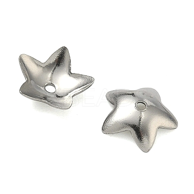 Non-Tarnish 5-Petal Flower Smooth Surface 304 Stainless Steel Bead Caps X-STAS-R065-56-1