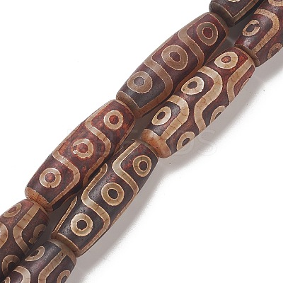 Tibetan Style 9-Eye dZi Beads Strands G-O057-05A-1