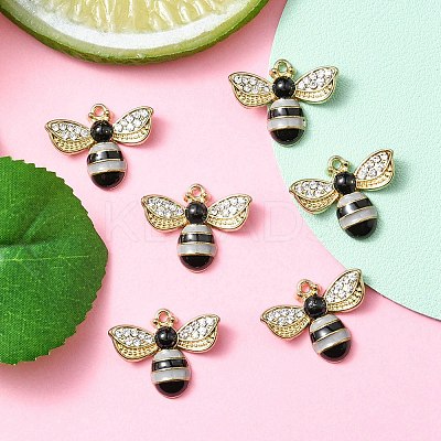 6Pcs Rack Plating Alloy Enamel Pendants ENAM-YW0002-56E-1