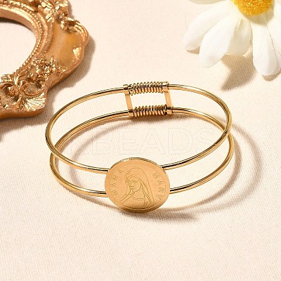 Mother's Day 201 Stainless Steel Bangles BJEW-R014-03G-1