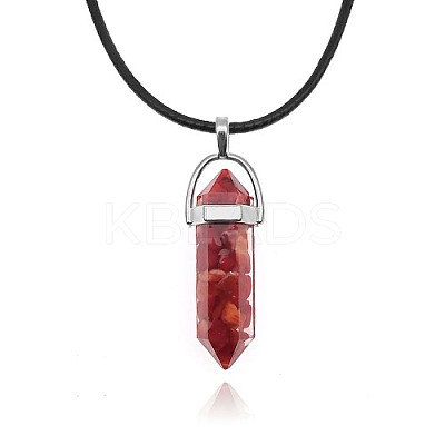 Natural Red Jasper Pendant Necklaces IC1467-5-1