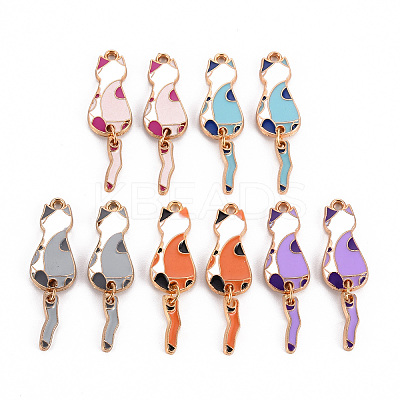 Eco-Friendly Alloy Enamel Pendants ENAM-T011-84-NR-1