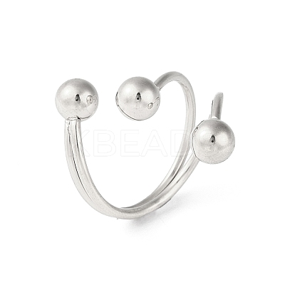 Non-Tarnish 304 Stainless Steel Round Open Cuff Rings RJEW-S418-05P-1
