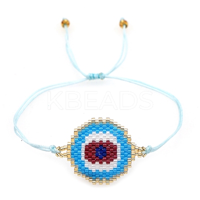 Friendship Evil Eye Loom Pattern Seed Beads Bracelets for Women BJEW-C011-10B-1