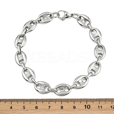 304 Stainless Steel Link Chain Bracelets for Women Men BJEW-Z143-25P-1